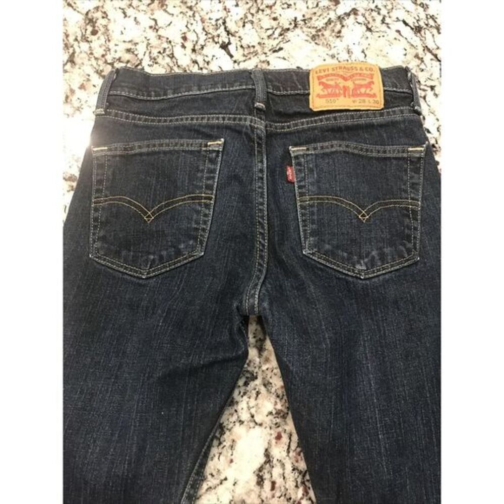Levi's 510 Measures 26x27 Dark Wash Blue Jeans Skinny Fit Stretch Denim Cotton - Picture 8 of 10